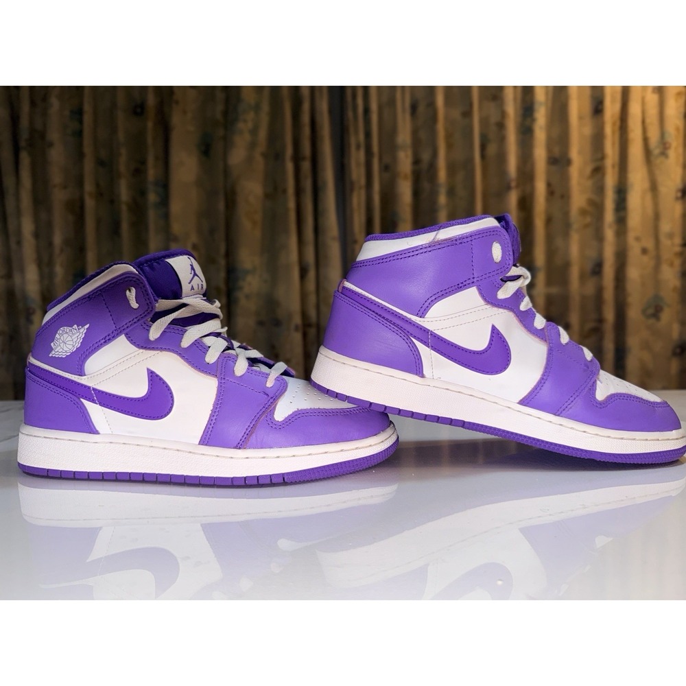 Air Jordan 1 Mid GS Purple Venom White 6.5Y Womens 8 DQ8423-511